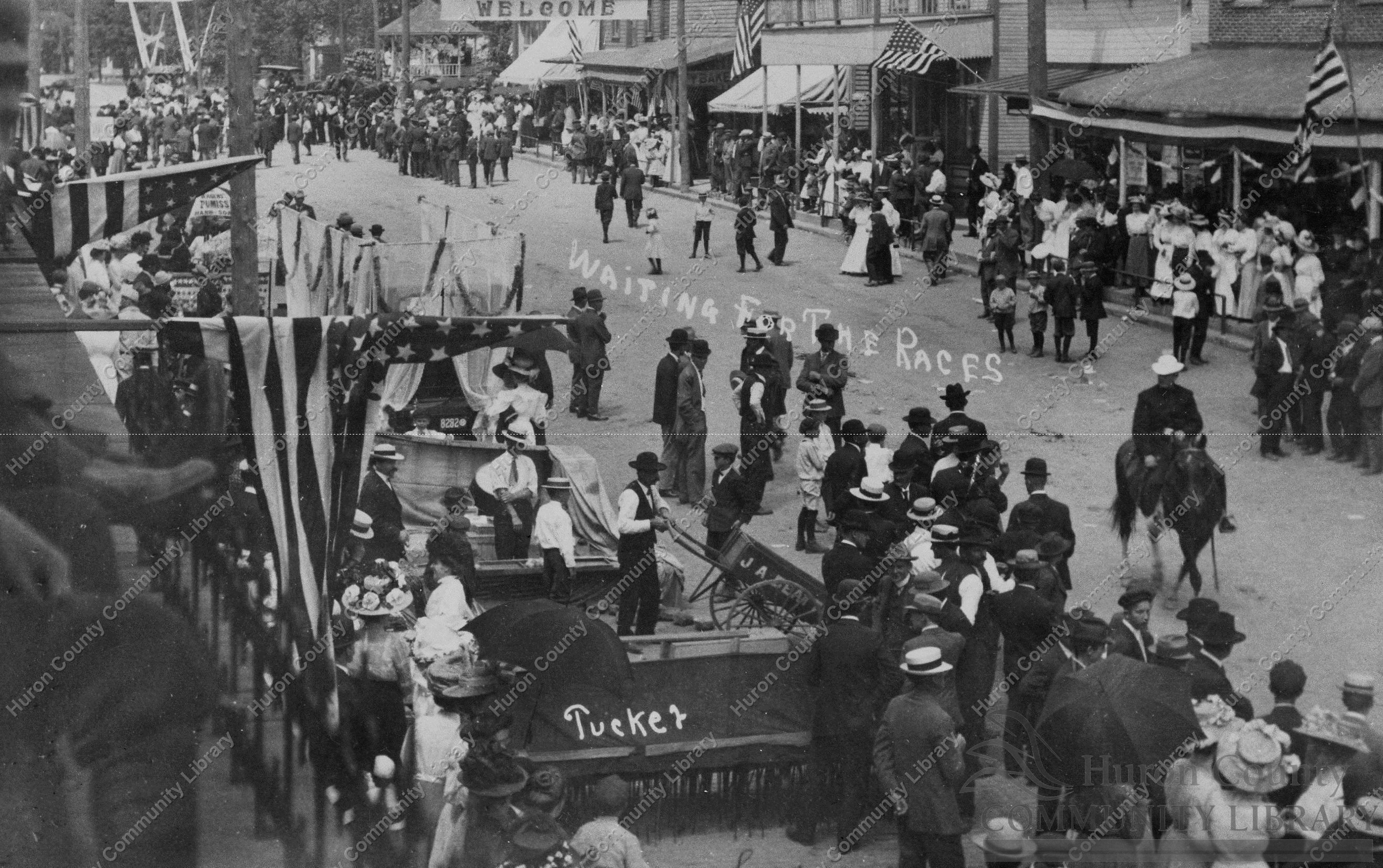 Waiting for the Races on Main St. in Greenwich, O. ca 1908
