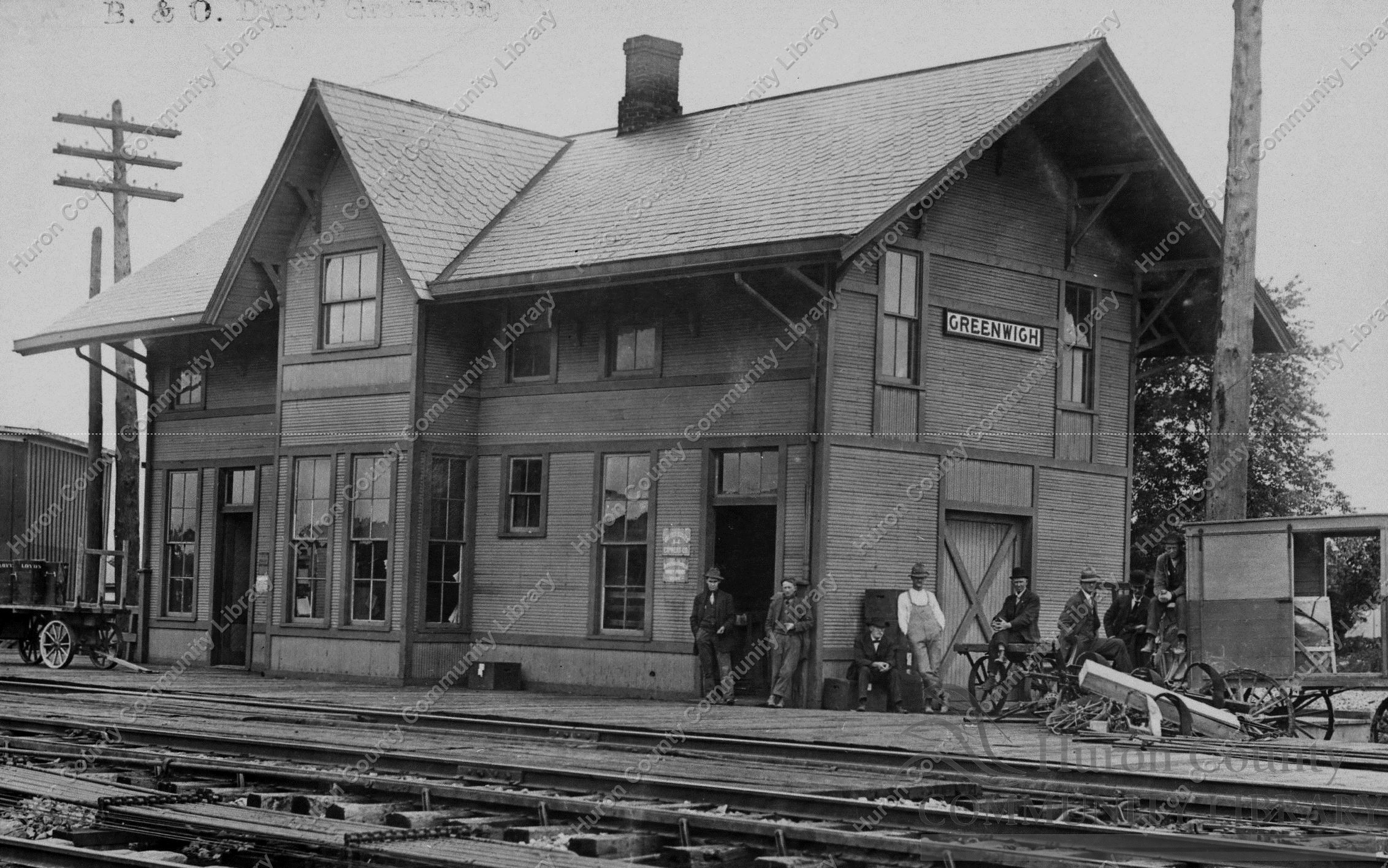 B&O Depot-Frt. House at GR. Interlocking rods in front-Tower