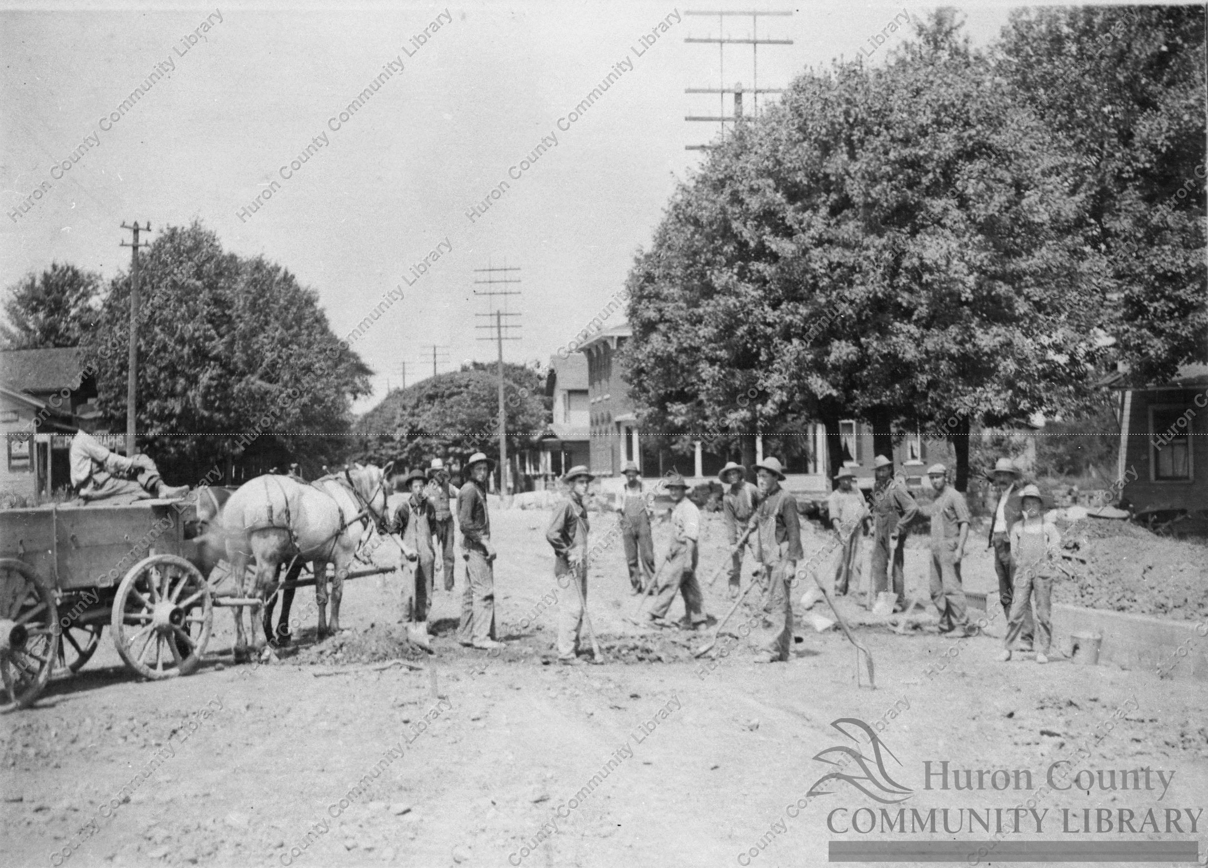 Paving Main St. in Greenwich, O. West of NYC tracks 1908