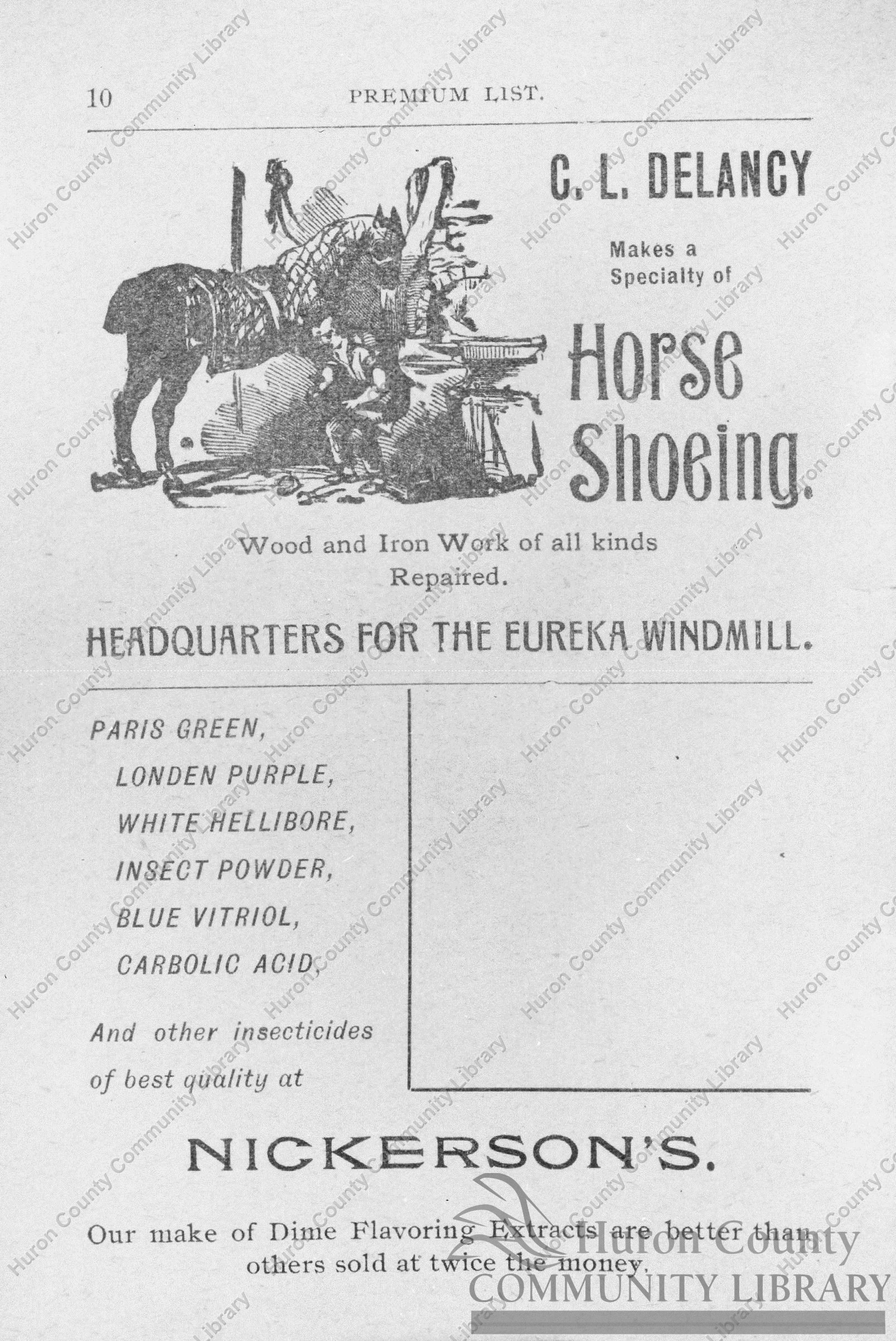 Greenwich 1st "Free St. Fair" remainder of advertisements (card)