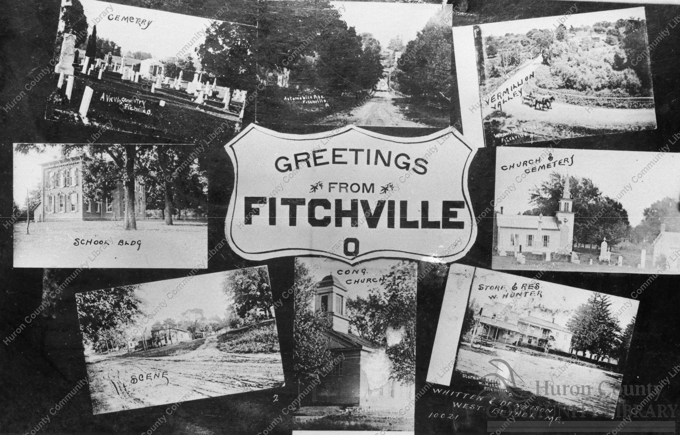 A Collage showing Fitchville as it was about 1910