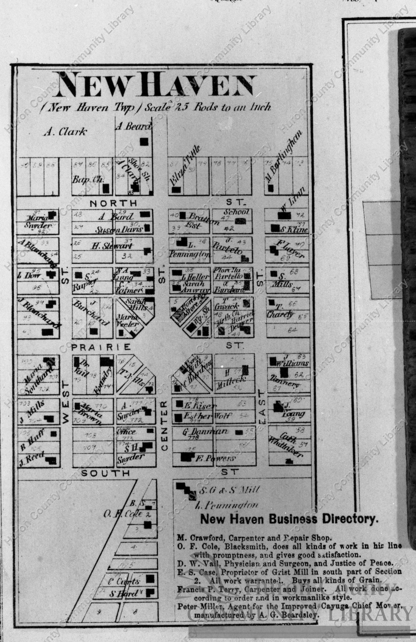 Map of New Haven, O. taken from 1873 Atlas