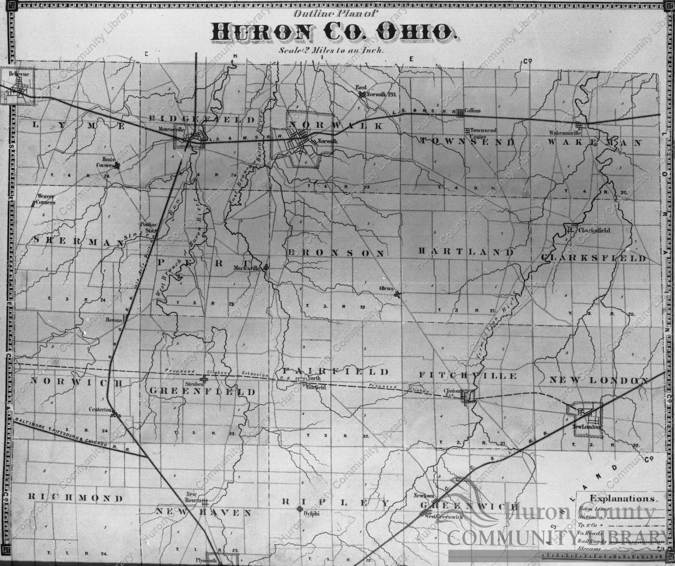 Map of Huron Co. from 1873 Atlas owned by Ray Knoll