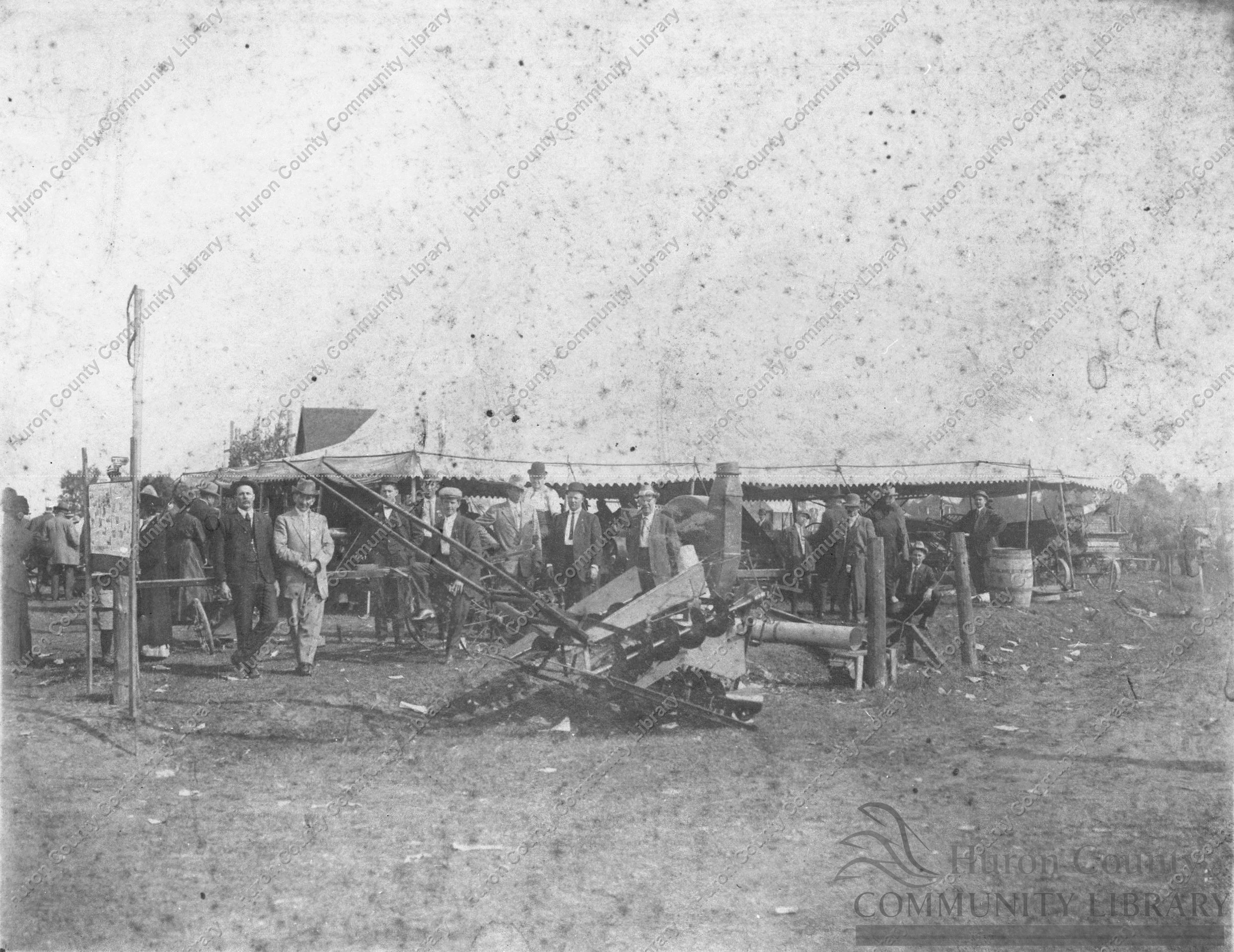 One horse Corn Picker being displayed at Attica Fair early 1900's