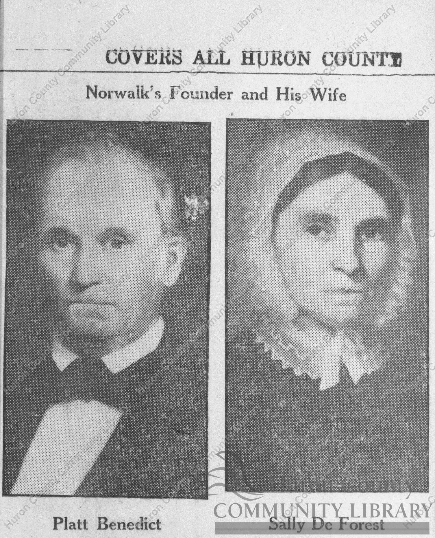 Mr. & Mrs. Benedict who founded Norwalk "First Settlers"