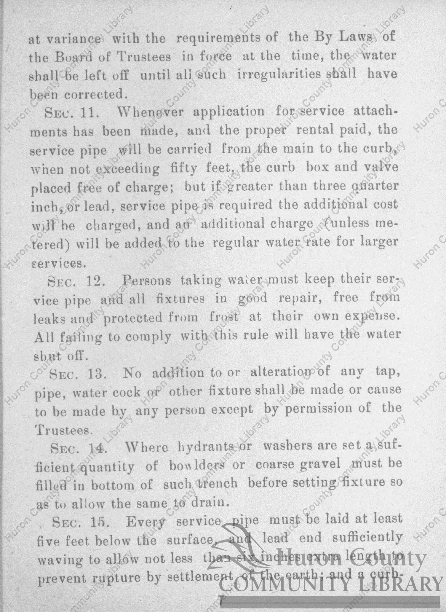 Page 7, Rules & Regulations & By-Laws of Attica Waterworks Dept.