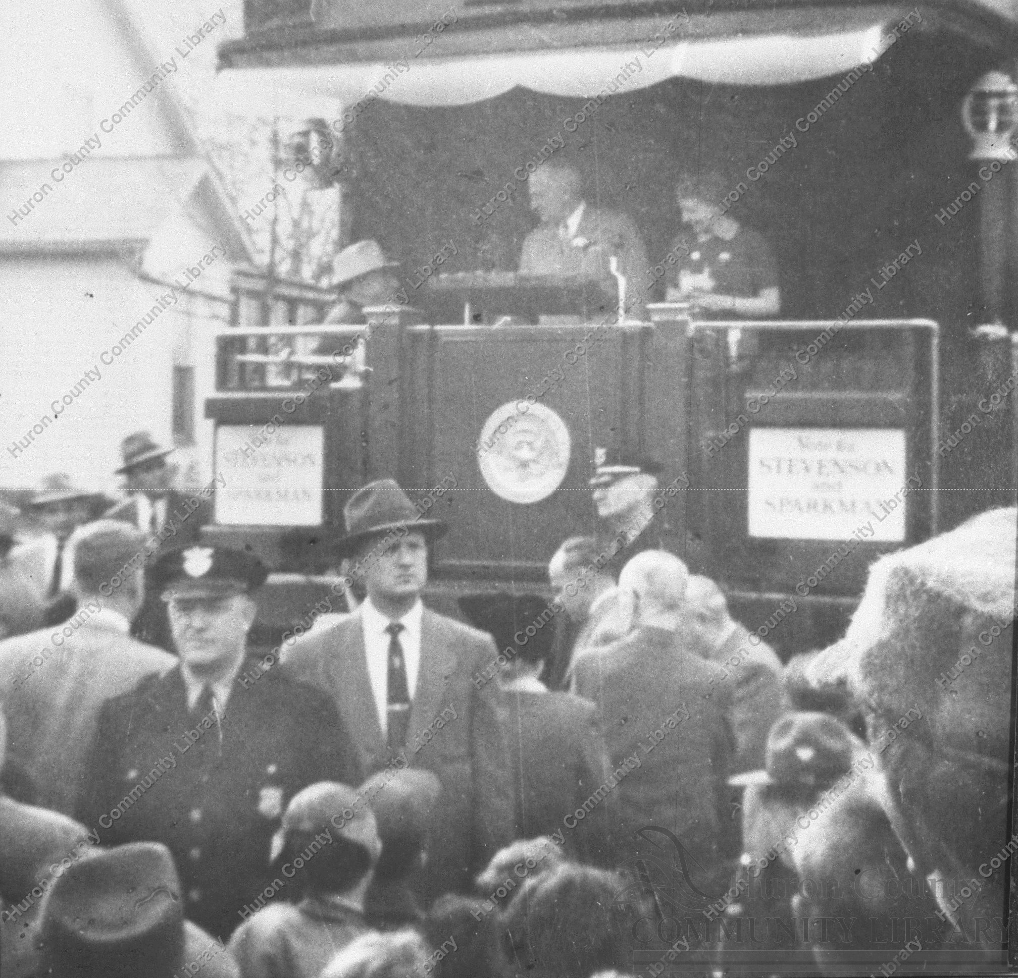 Pres. Harry S. Truman & Daughter Margaret-Rear platform Special Train