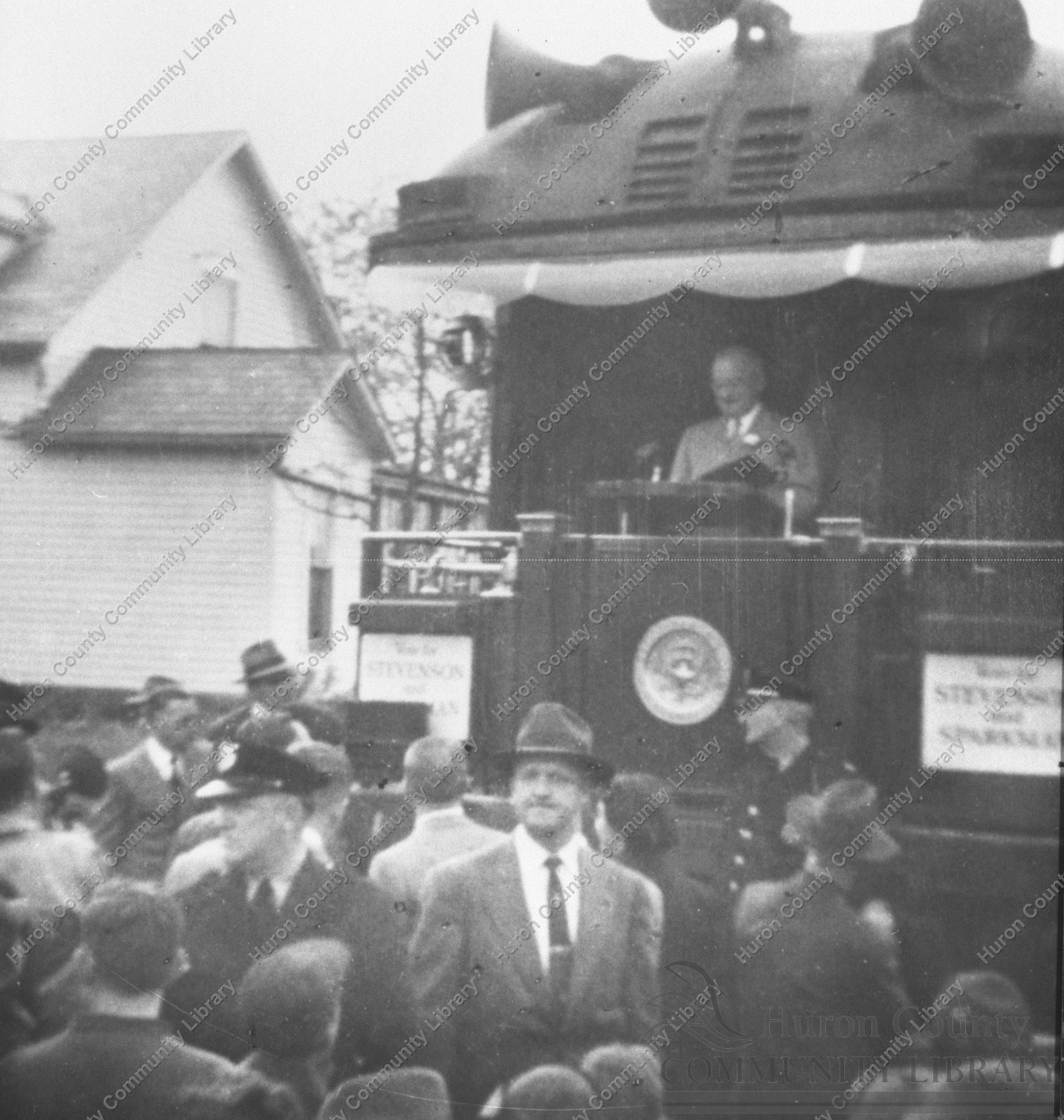 Pres. Truman speaking from Train-Whistle Stop Willard 10/11/1948