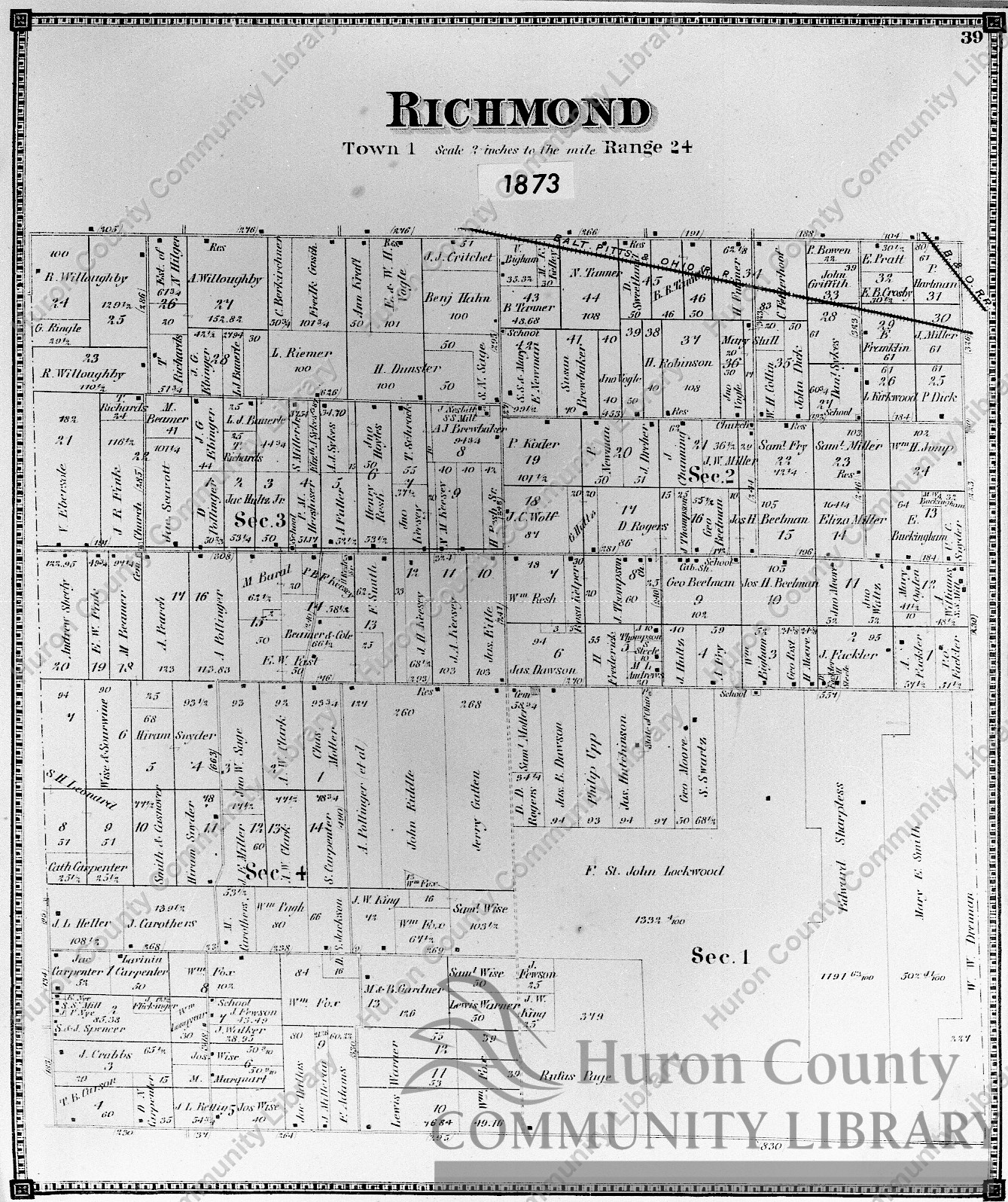 Richmond Township Map - 1873