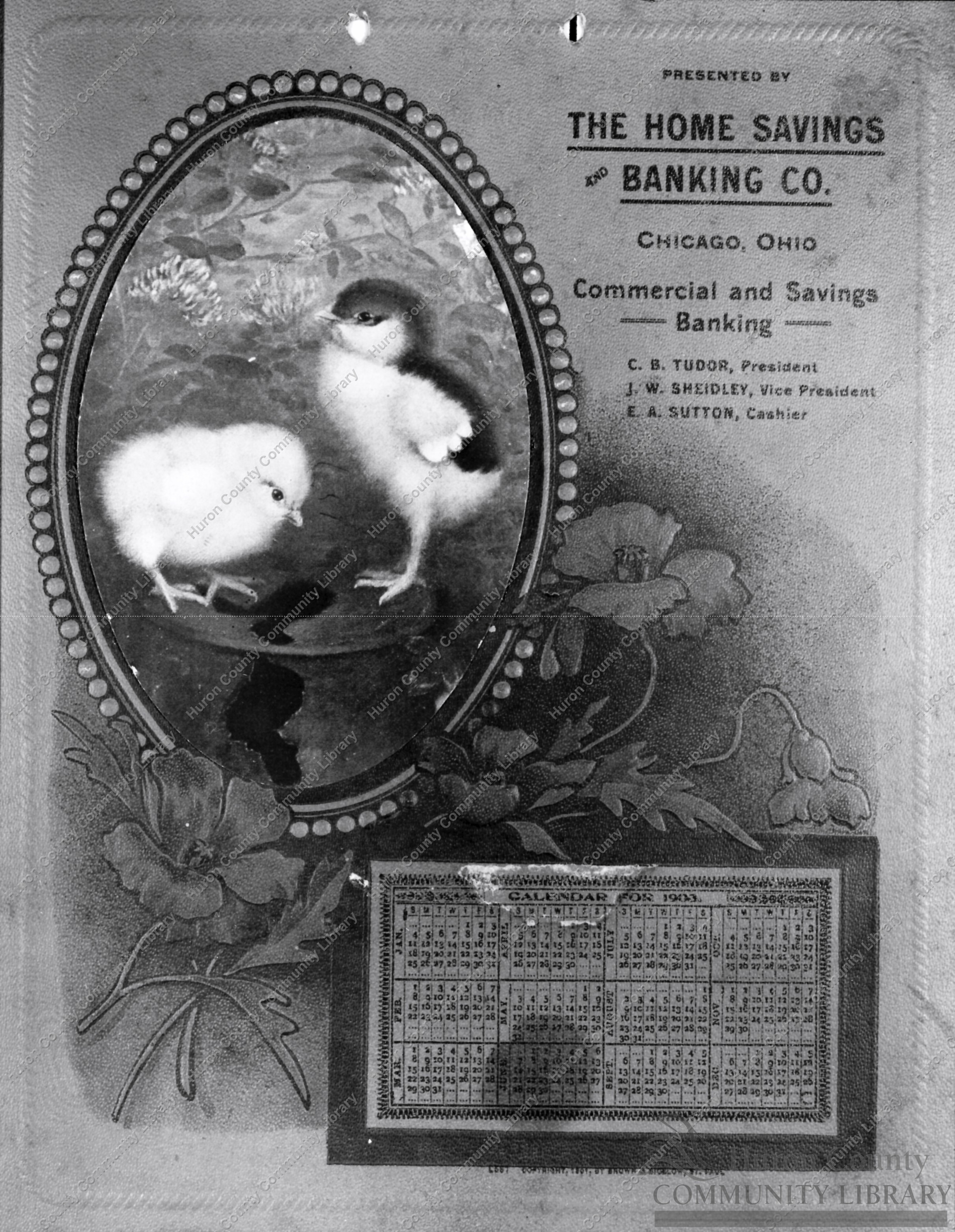 1903 Calendar from Home Savings & Banking Co.