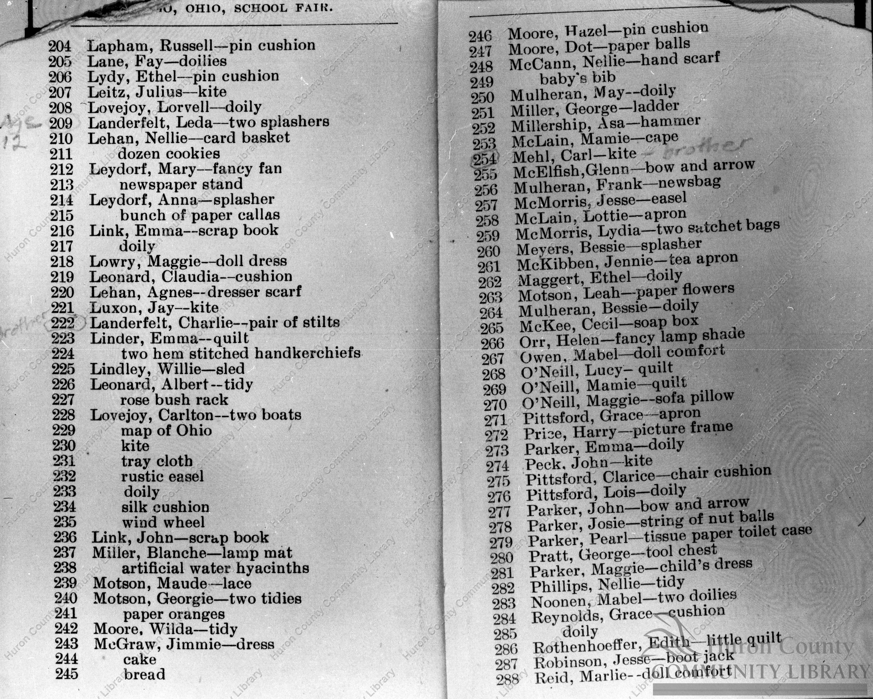 Ladies Imperial Band Program 1913