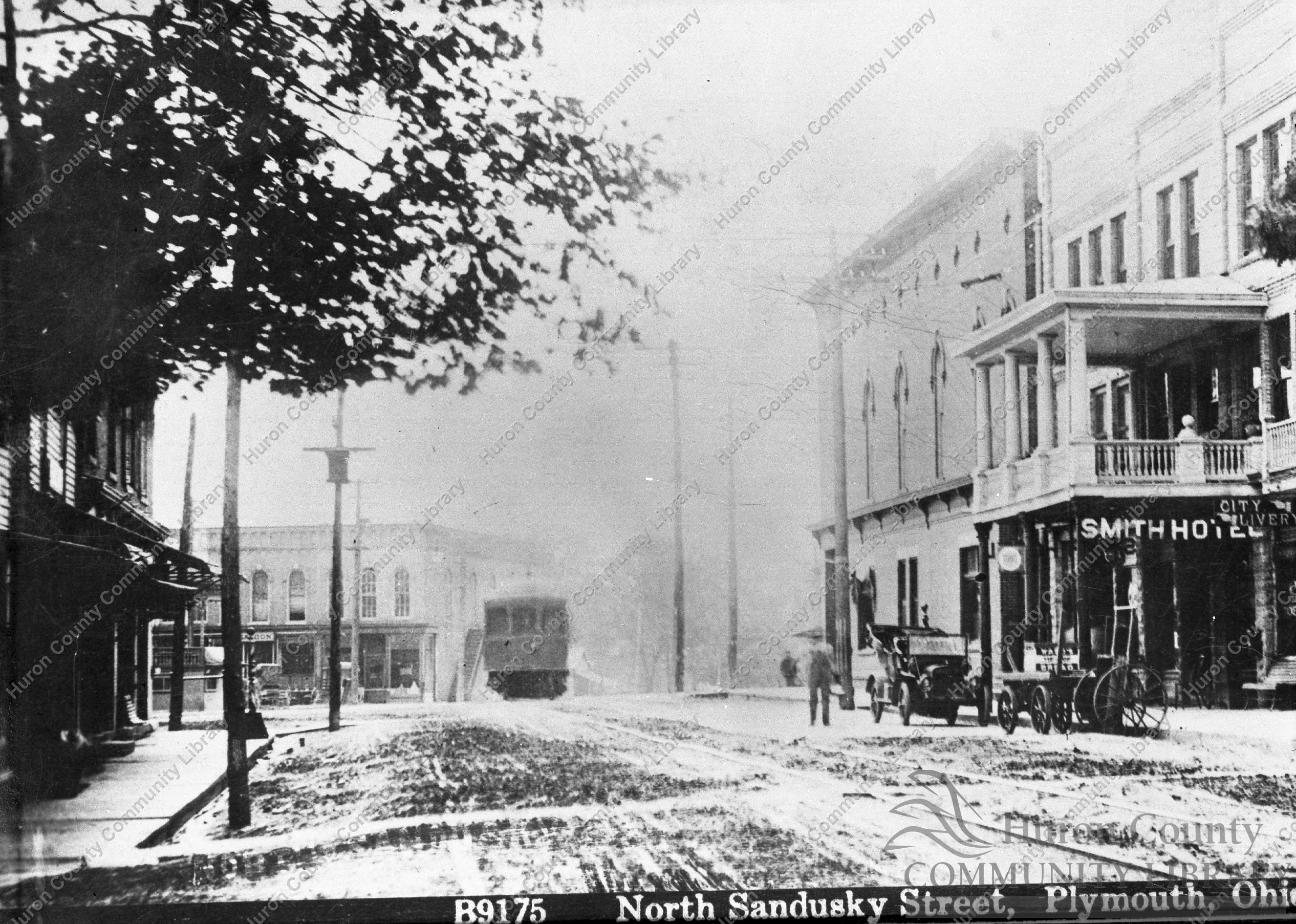 Sandusky, Norwalk & Mansfield Railway at Plymouth ca 1904