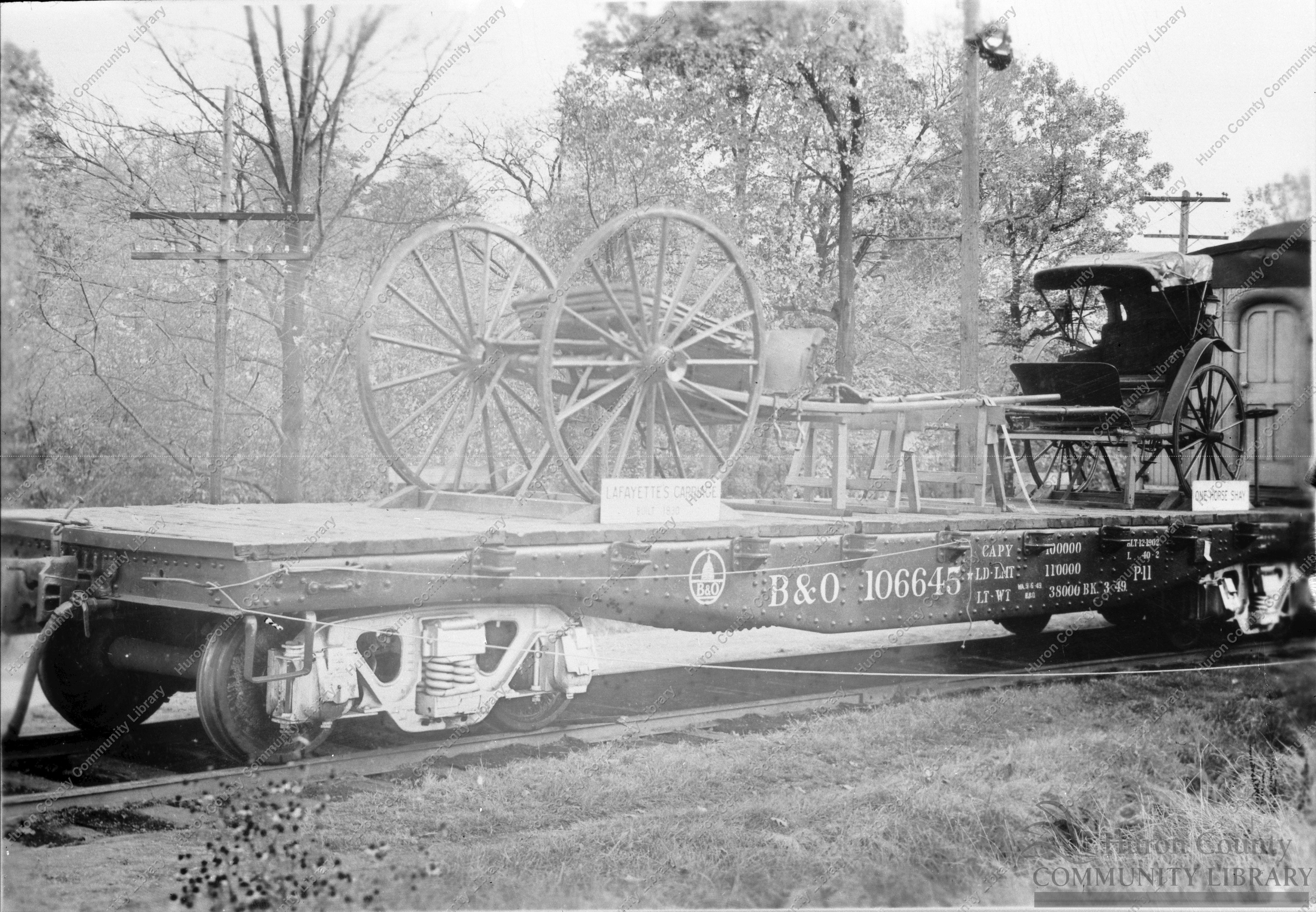 Carriage built to haul Boiler & Engine of "Lafayette"