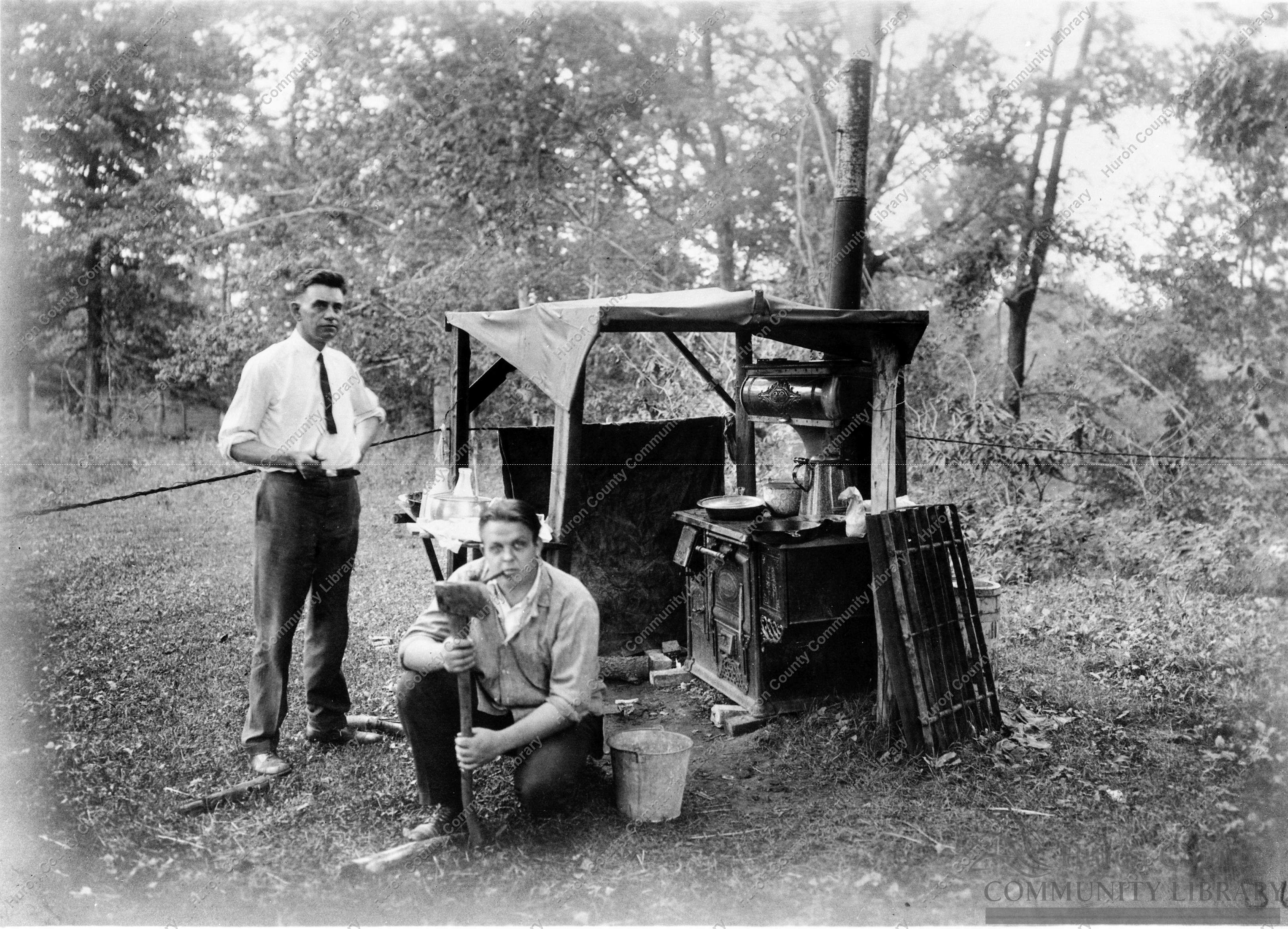 J.C.Gibson & Kenneth Milligan camping (or picnicing)