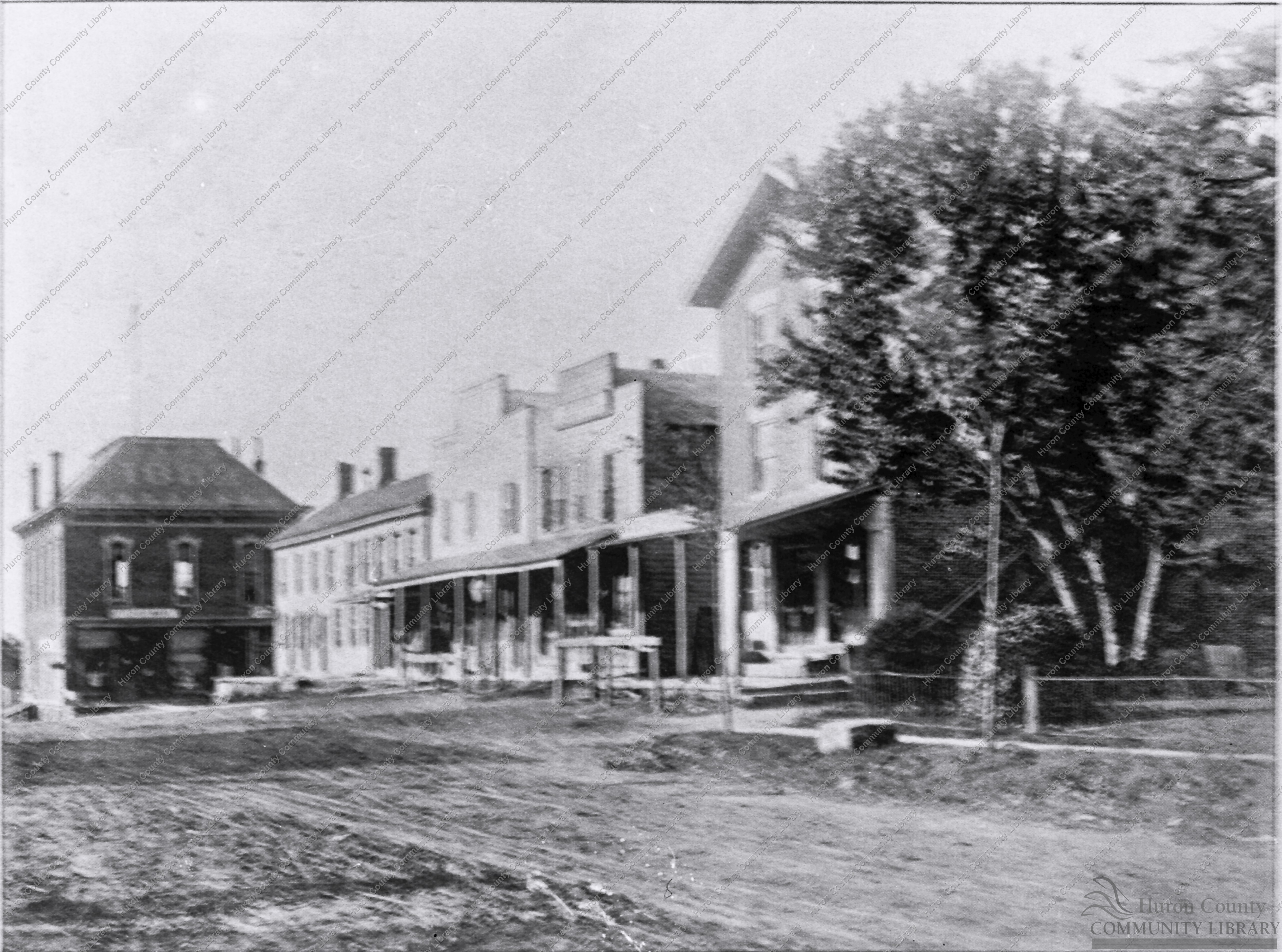 Old Business Block in North Fairfield Town Square 1882
