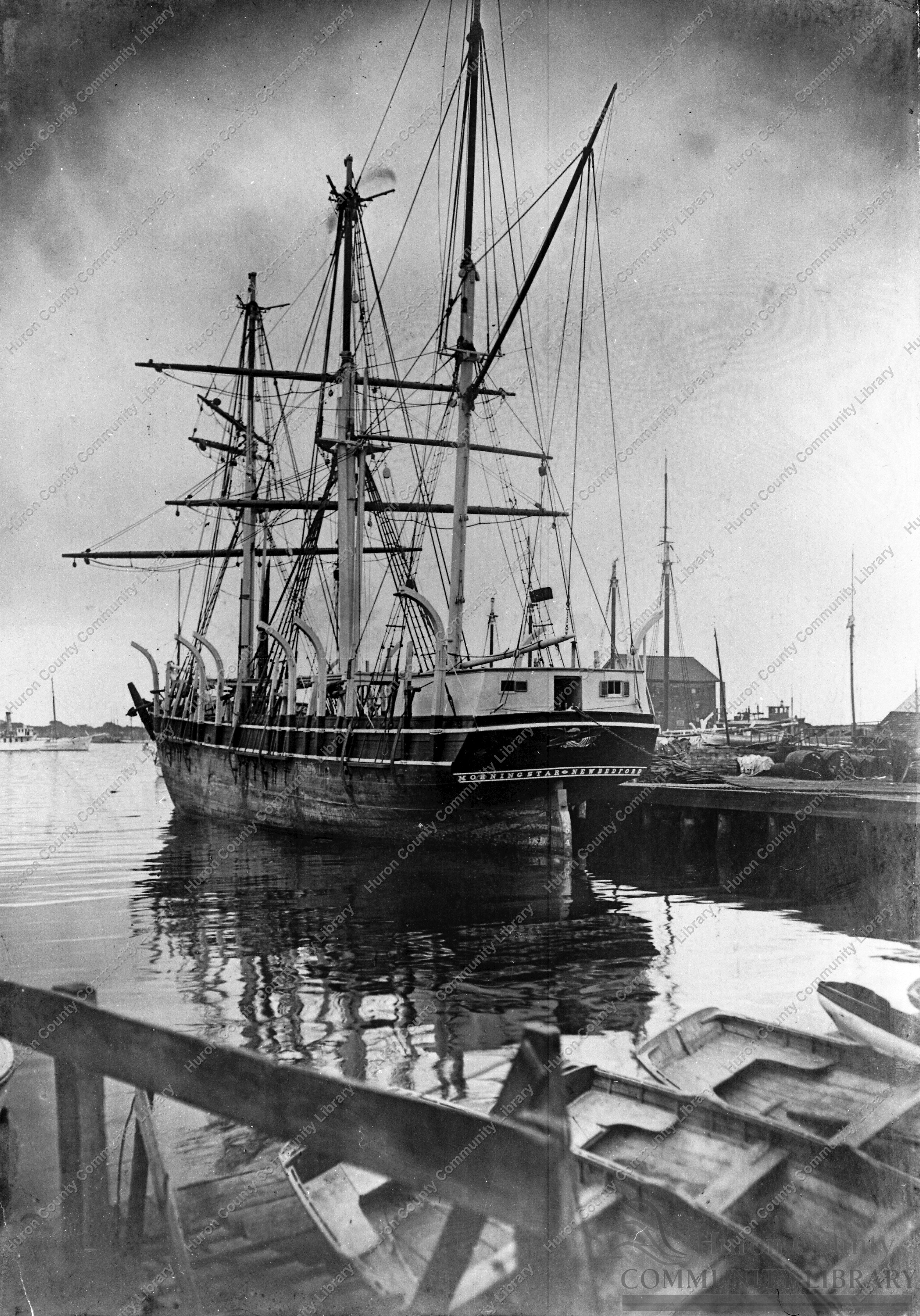 Whaling Ship Morning Star out of Drydock, being fitted for voyage
