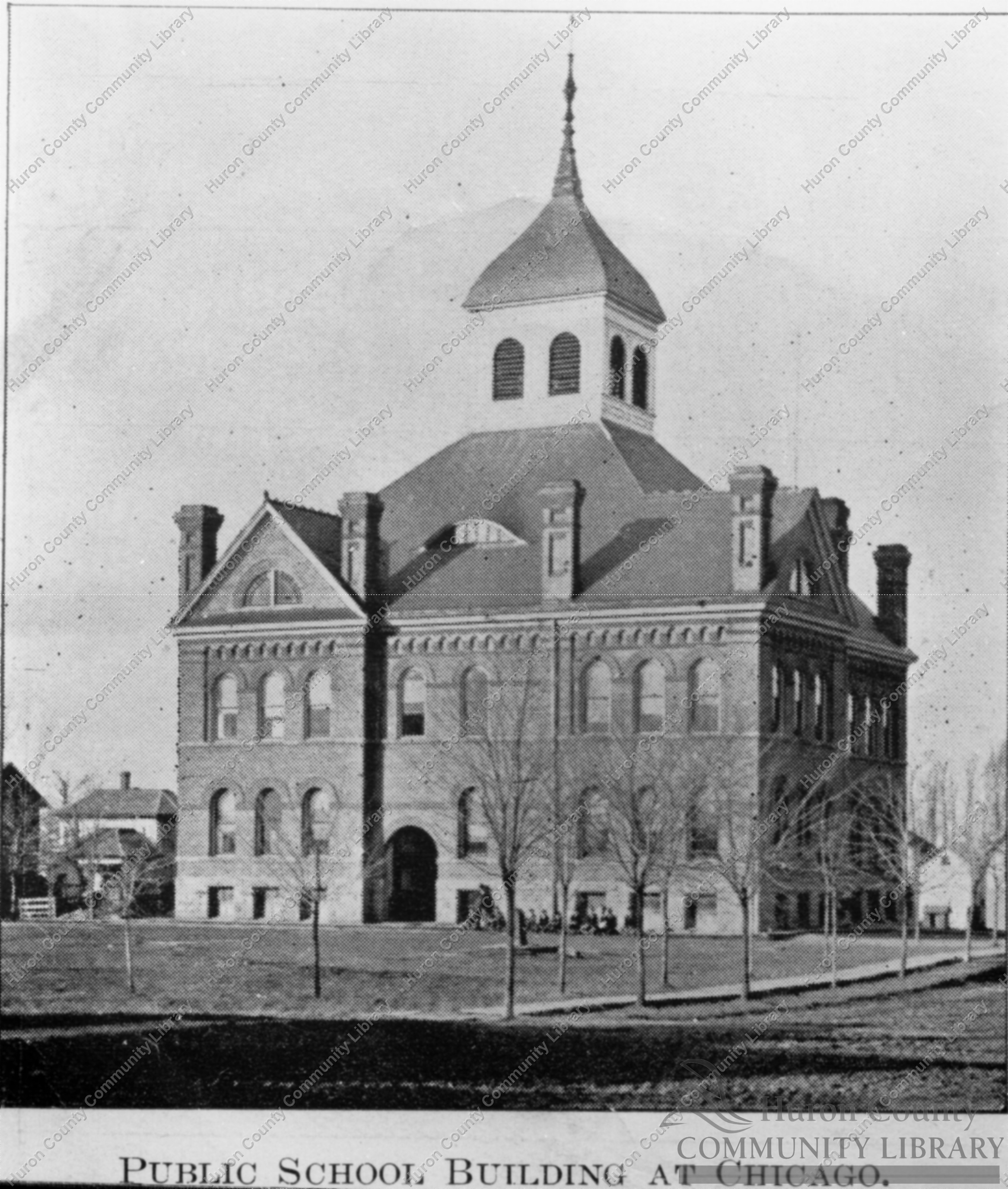 Earliest Brick School in Chicago, OH 1895