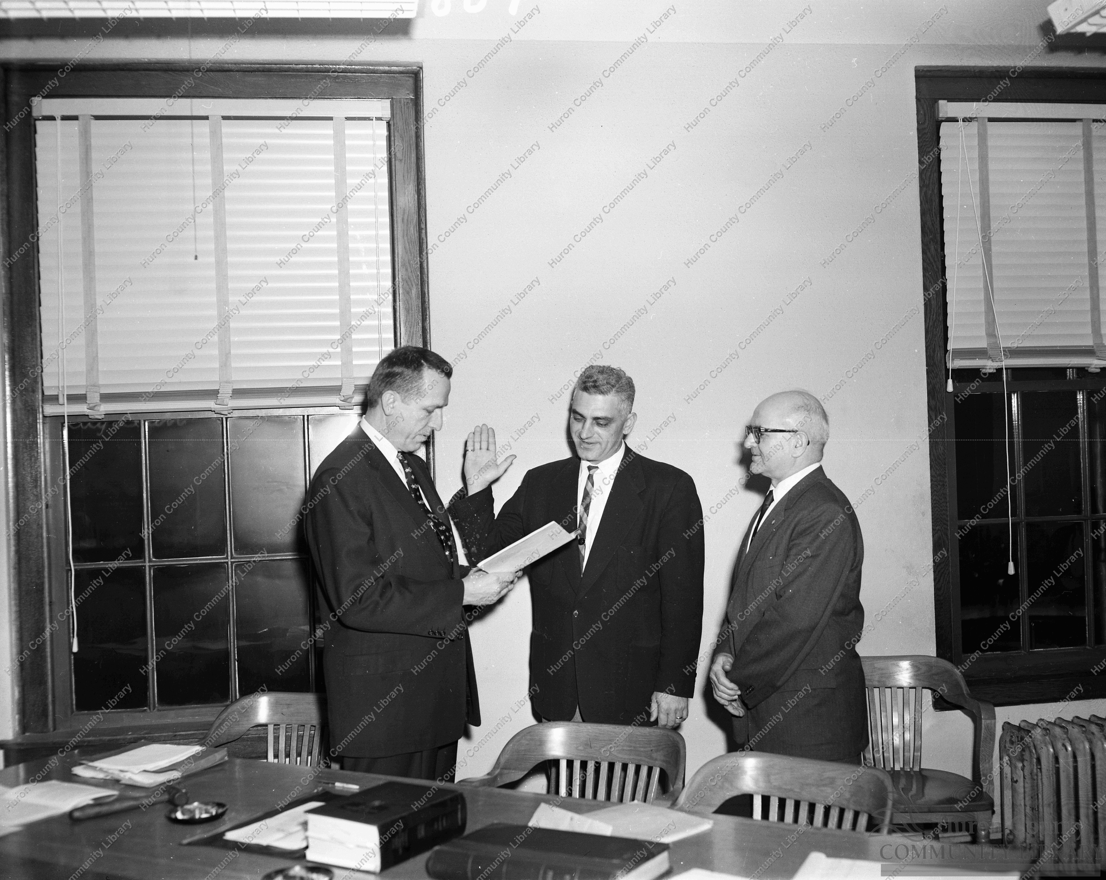 Swearing in of A.J.Falvo-1st City Manager by Joe Dush Rev. Herion