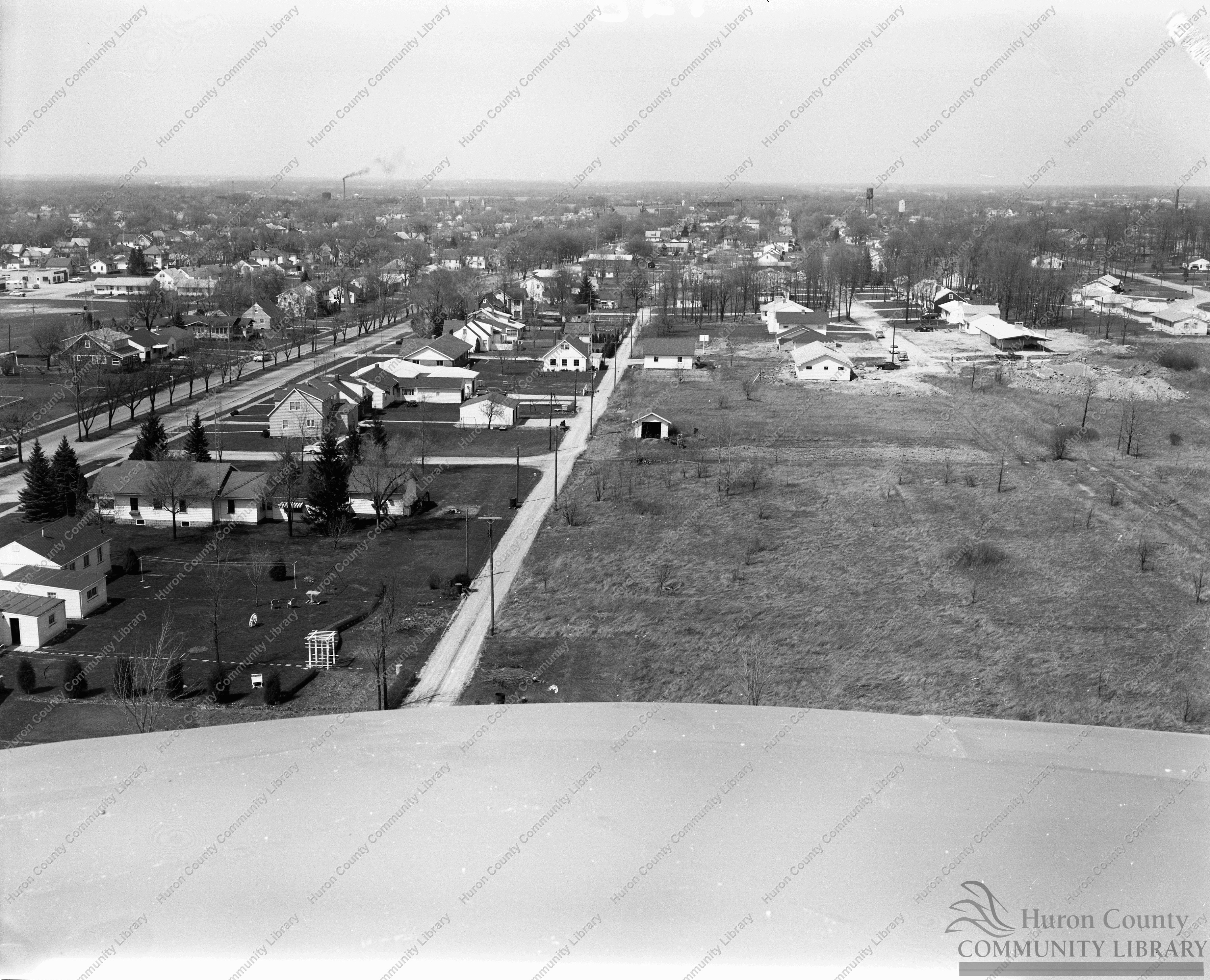 Looking North from Tower along Alley between Myrtle & Woodbine