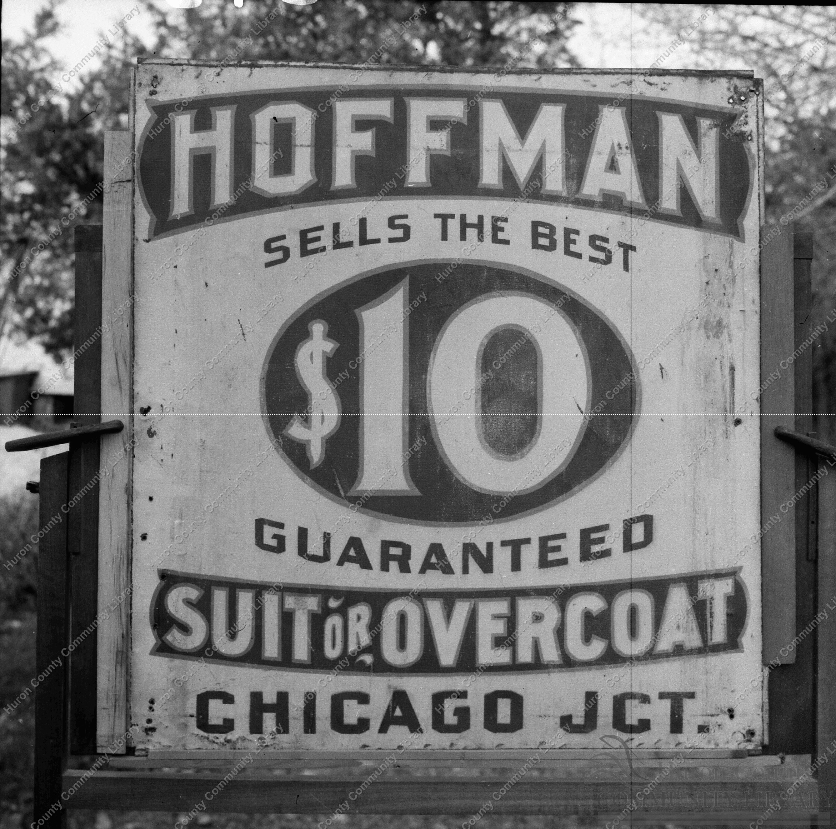 Hoffman Clothing Sign - Later used in Hoffman house coal bin