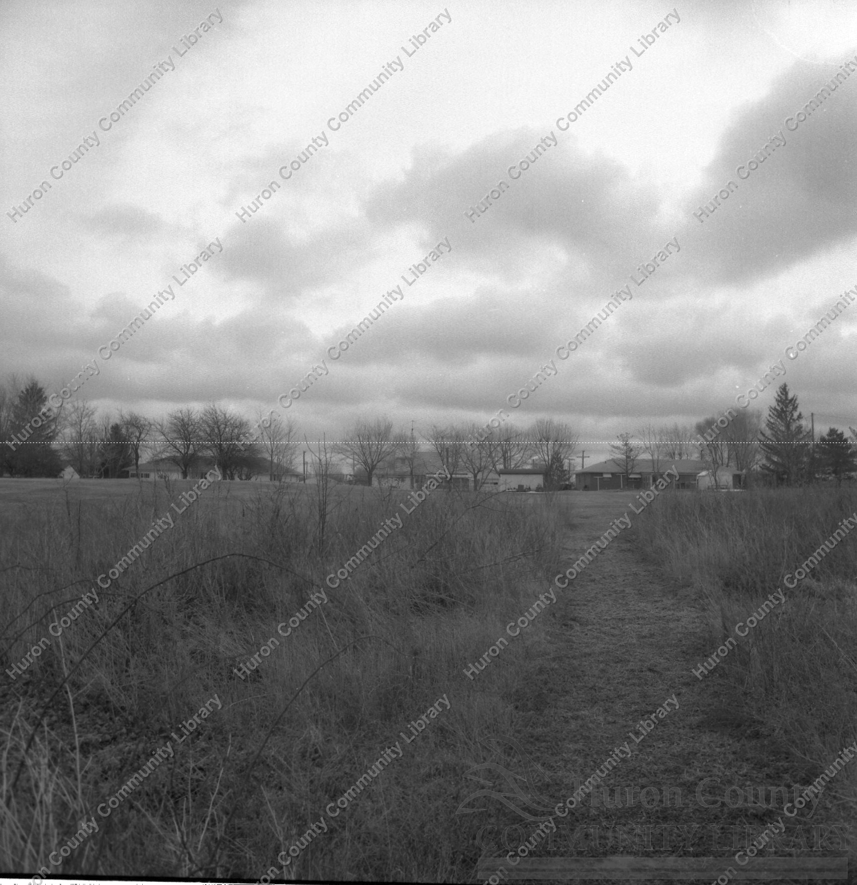 Looking East from Tamarack turning circle towards Main St. Feb '89