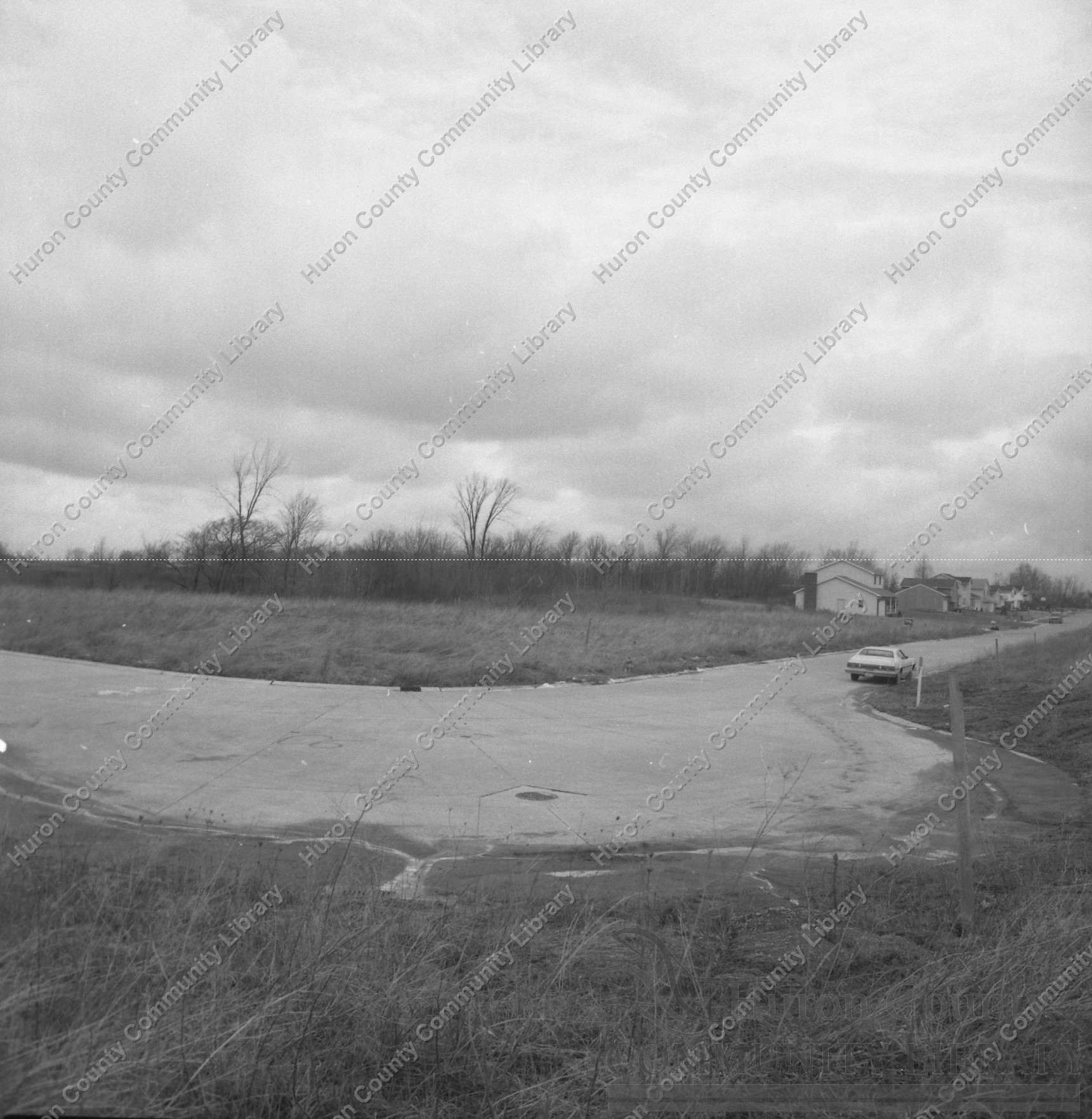 Looking North West from hill above turning circle, Cedar West.