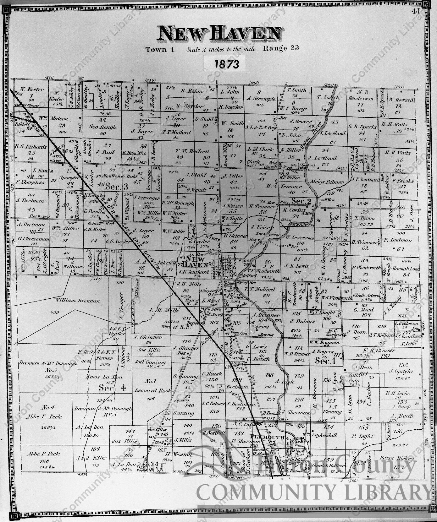 New Haven Township Map - 1873