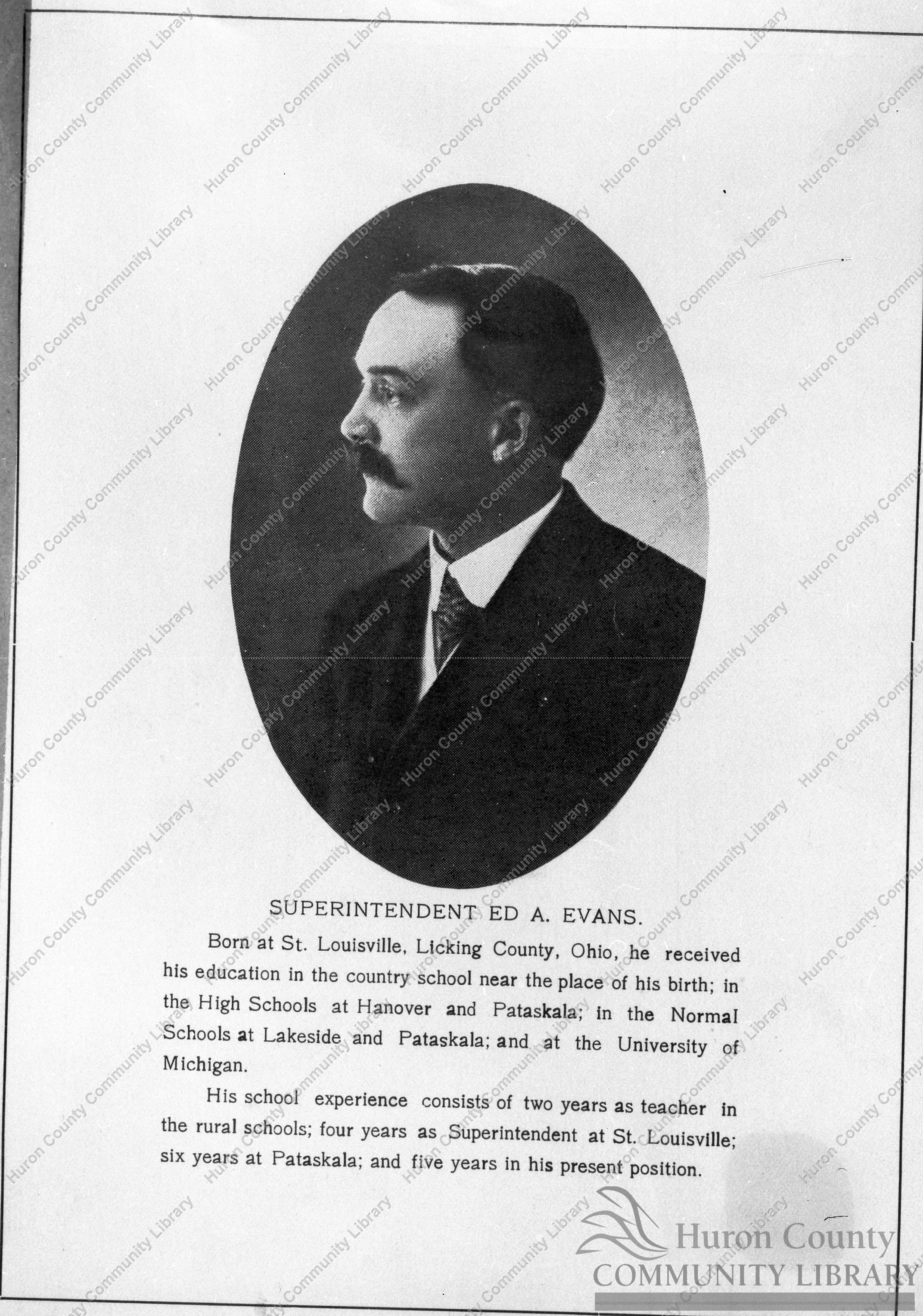 Superintendent Ed Evans of Chicago Schools from 1906 Annual