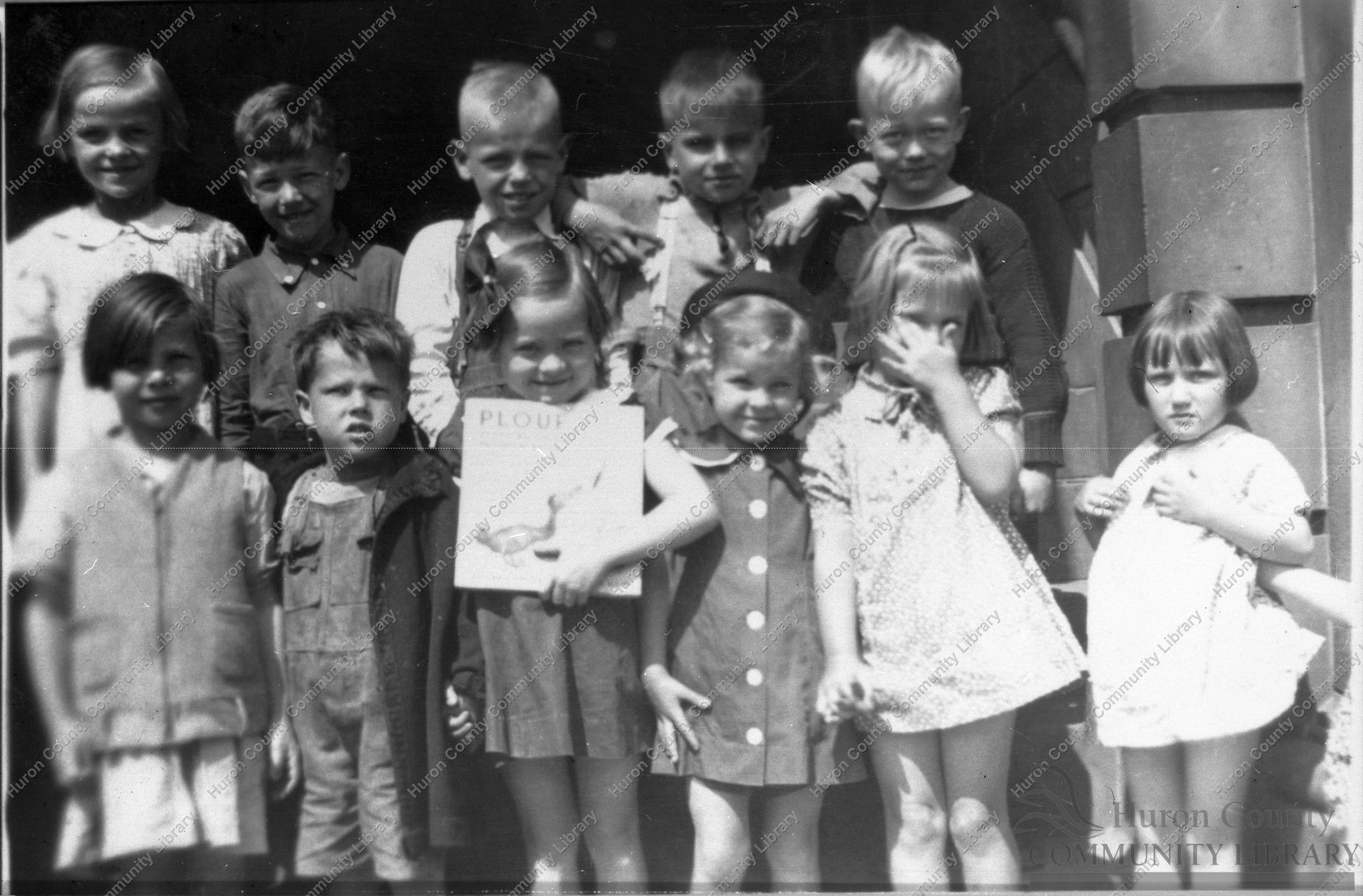 The Willard Memorial Library Story Hour Class posed on steps of City Hall 1939