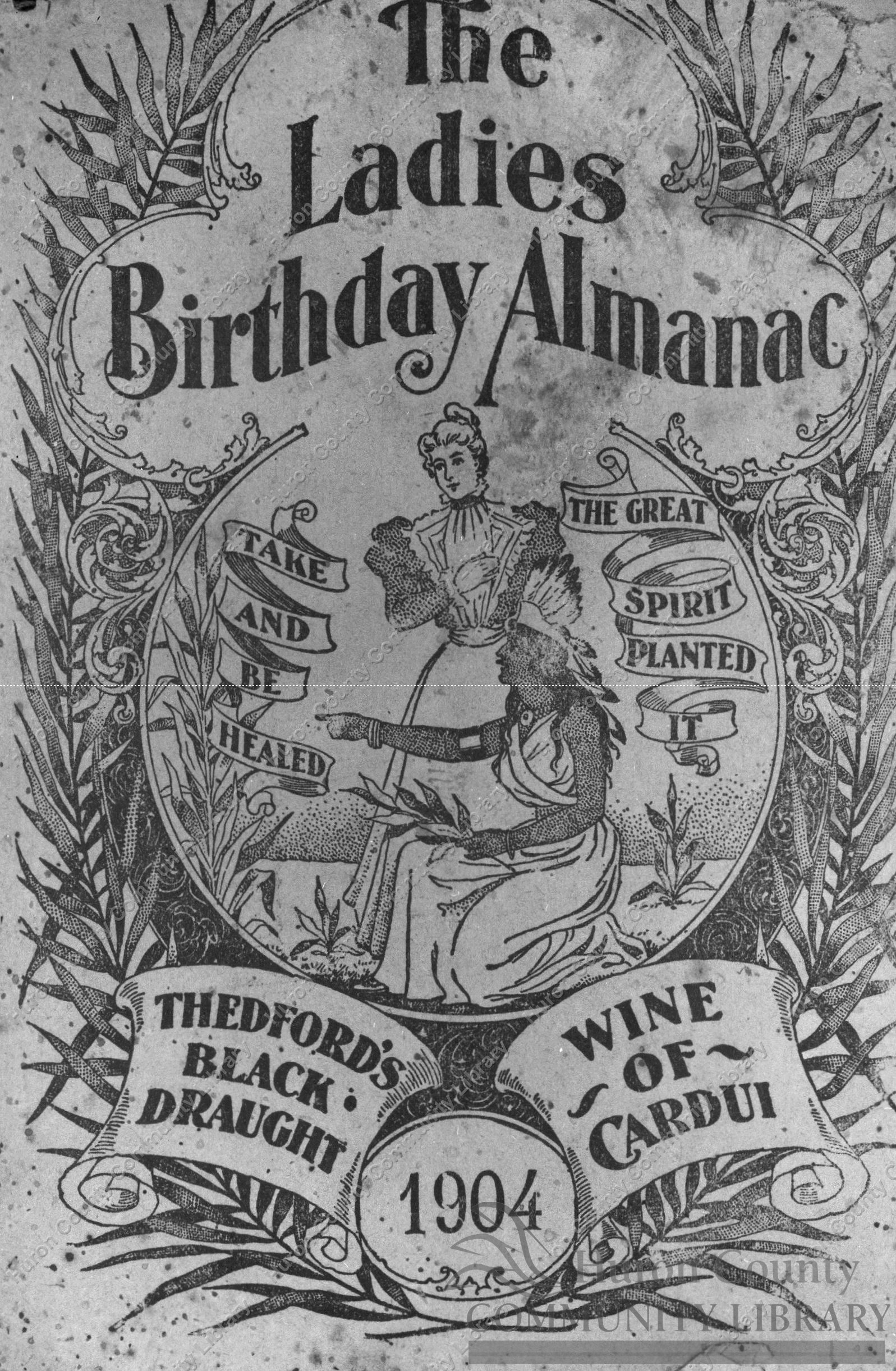 "Ladies Birthday Almanac" put out in 1904 by Druggist A. Owen