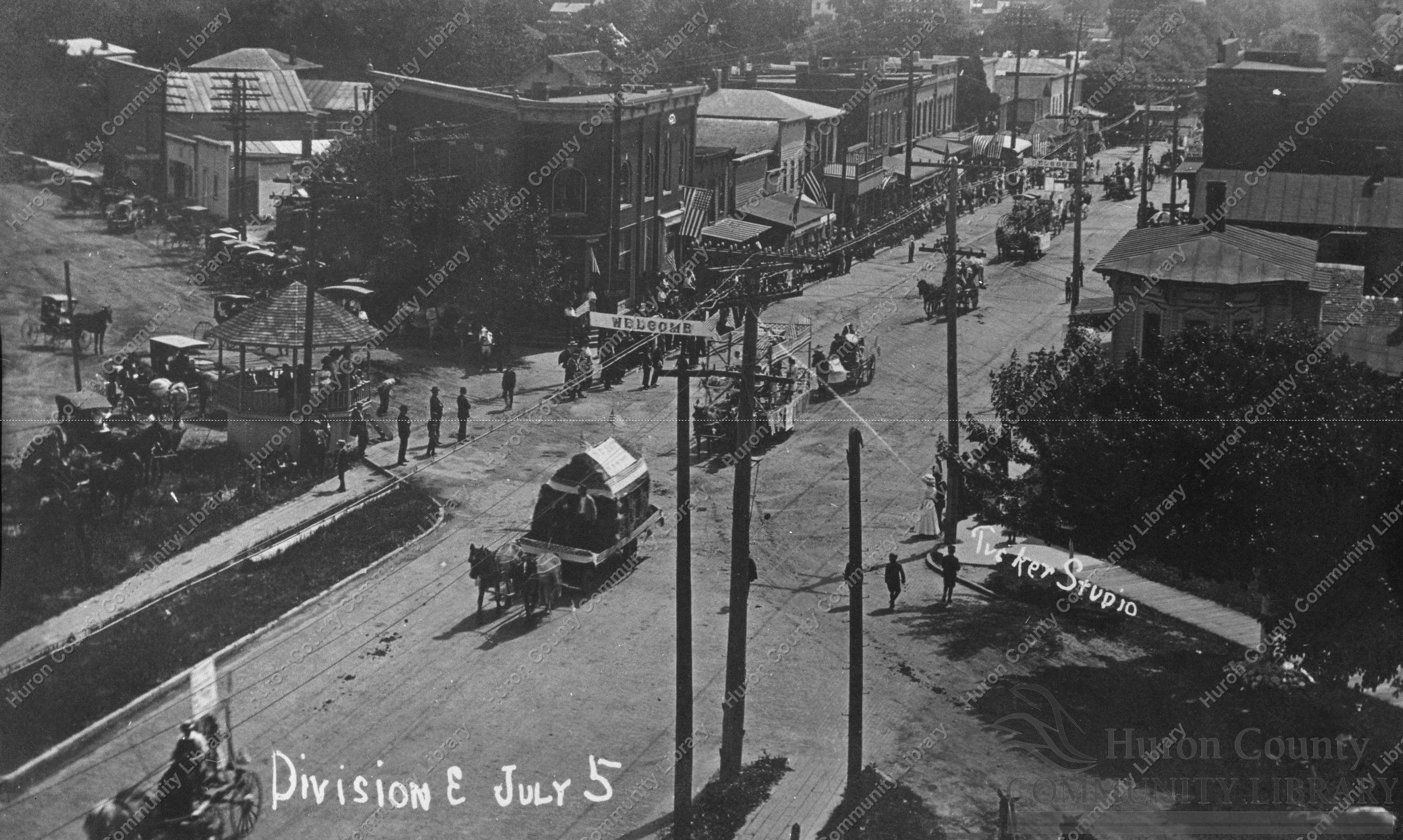 Division "E" Parading down Main St. in Greenwich, O. in 1908